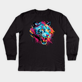 Panther Animal Freedom World Wildlife Wonder Abstract Kids Long Sleeve T-Shirt